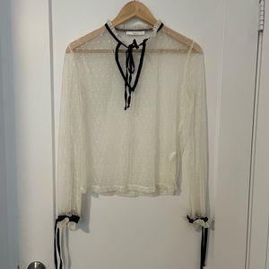 Joop style white sheer top